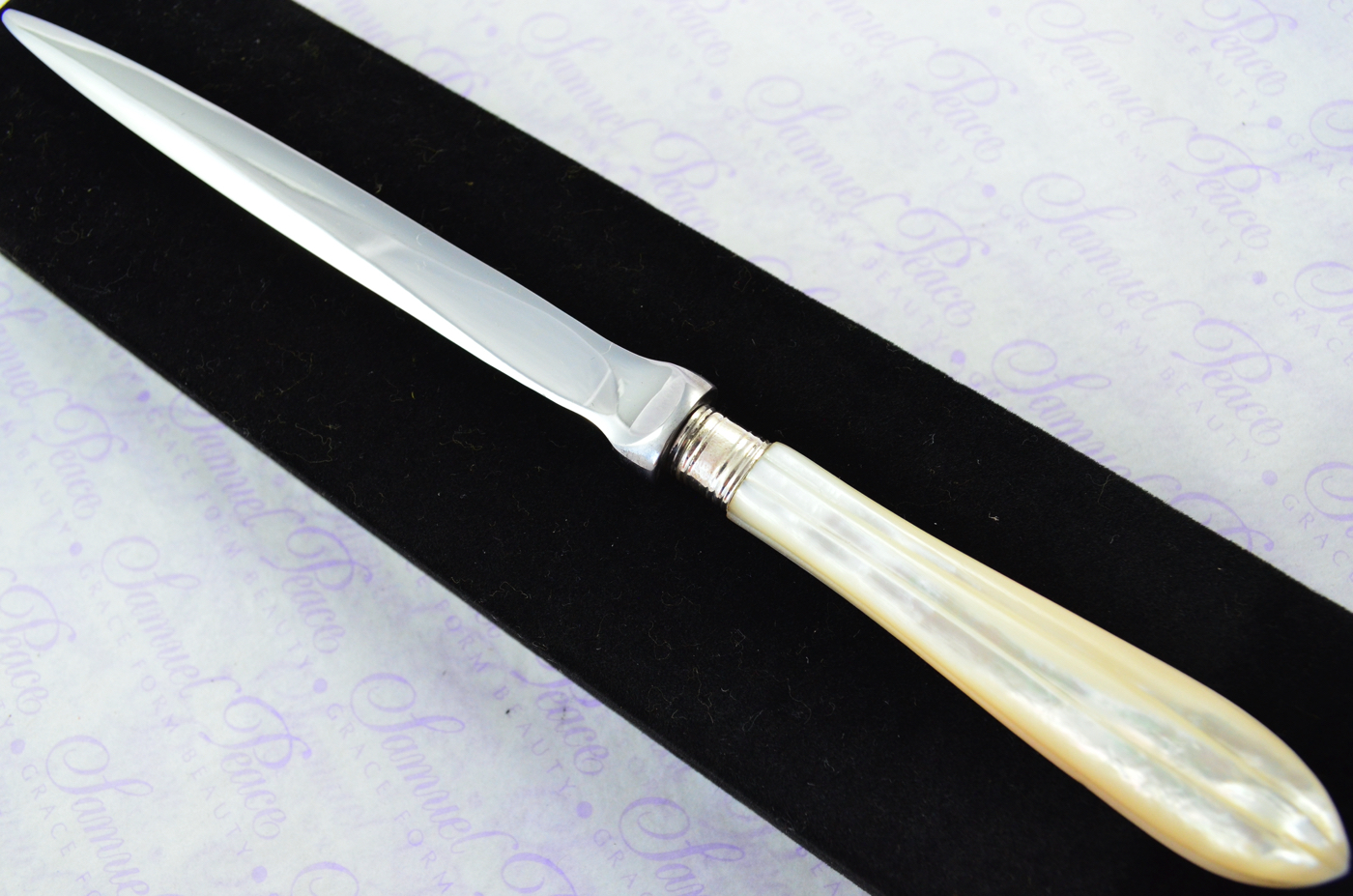 J A Scholes Carved Mother Of Pearl Handled Letter Opener Sheffield