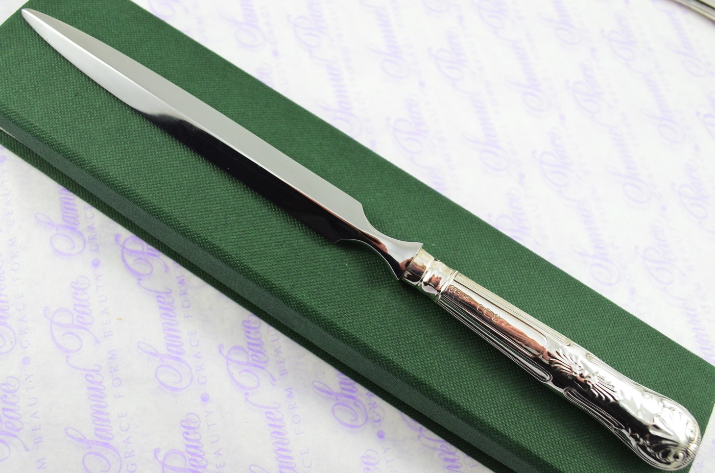 Vintage Hallmarked Silver Letter Opener, Harrison Brothers & Howson, 1973, Sheffield, desk top accessory, Paper knife